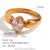 Minimalist Petal Flower Stainless Steel 18K Gold Plated Rings