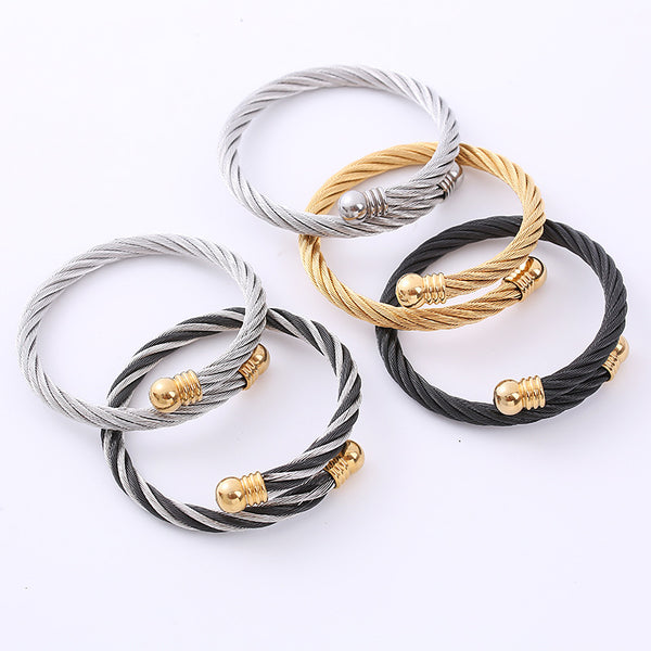 Punk Bubble Stainless Steel Electroplating Bangles