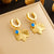 Fashion Leaf Titanium Steel Electroplating Earrings