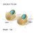 IG Style Fan-Shape Geometric Stainless Steel 18K Gold Plated Earrings