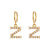 Minimalist Letter Number Text Stainless Steel 18K Gold Plated Earrings