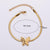 Lady Women Butterfly U-Shape Stainless Steel Electroplating Bracelets