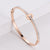 Japanese / Korean Women Metal Diamond Heart Stainless Steel Bangles