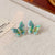 Minimalist Butterfly Chinese Zodiac Animal Alloy Oil Dripping Stud Earrings