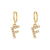 Minimalist Letter Number Text Stainless Steel 18K Gold Plated Earrings