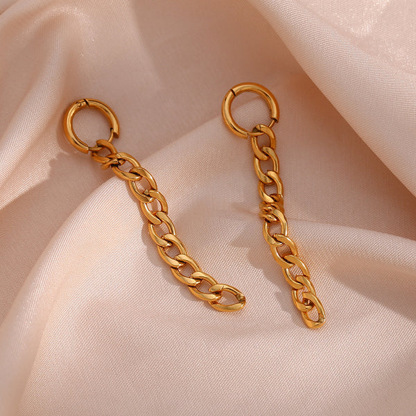 Fashion Stripe Geometric Stainless Steel 18K Gold Plated Earrings