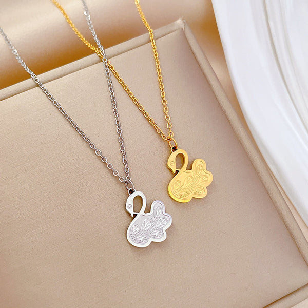 Cartoon Flower Gourd Geometric Titanium Steel Electroplating Necklaces