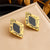 Fashion Square Geometric Stainless Steel Electroplating Stud Earrings