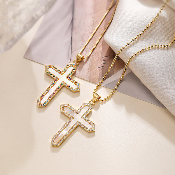 Minimalist Cross Geometric Copper Pendants