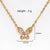 Moderate Luxury Butterfly Copper Diamond Inlay Necklaces