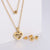 Women Korean Star Coin Droplet Crown Eye Chain Crown Stainless Steel Electroplating Pendants