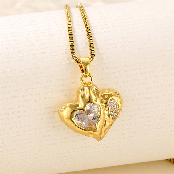 Minimalist Heart Stainless Steel Electroplating Necklaces