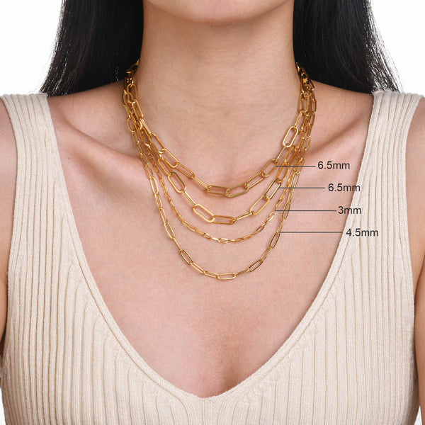 IG Style Geometric Titanium Steel Electroplating Necklaces