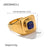 Women IG Style Circle Geometric Stainless Steel 18K Gold Plated Rings