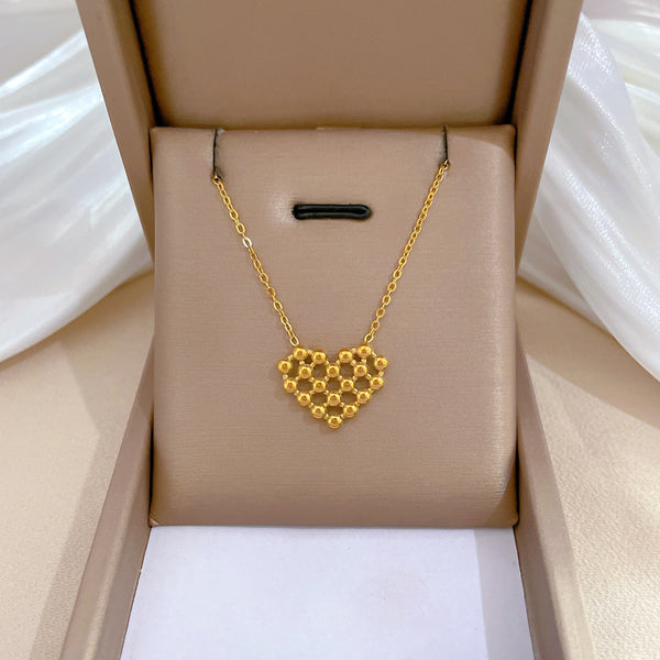 Fashion Chamfered Cube Geometric Titanium Steel Electroplating Necklaces