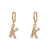 Minimalist Letter Number Text Stainless Steel 18K Gold Plated Earrings