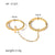 Women IG Style Circle Heart Asymmetrical Chain Geometric Stainless Steel Zircon Inlay Rings