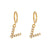 Minimalist Letter Number Text Stainless Steel 18K Gold Plated Earrings