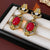 Medieval Flower Geometric Flower Alloy Diamond Inlay Earrings