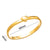 Moderate Luxury Ellipse Stainless Steel 18K Gold Plated Bangles