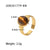 Women IG Style Circle Irregular Geometric Stainless Steel 18K Gold Plated Rings