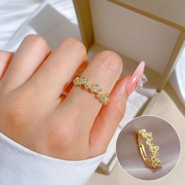 Women Cartoon Crown Brass Electroplating Rings