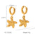 IG Style Starfish Crab Geometric Stainless Steel Electroplating Earrings