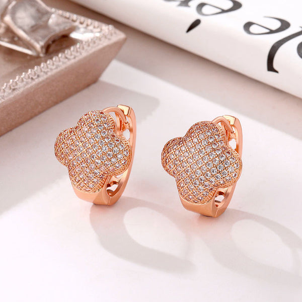 Women Geometric Metal Copper Stud Earrings