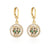 Women Cheetah Geometric Copper Electroplating Earrings