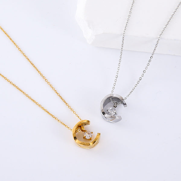 Fashion Round Stainless Steel Electroplating Necklaces