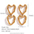 Fashion Heart Geometric Stainless Steel 18K Gold Plated Drop Earrings