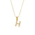 Fashion Round Stripe Number Text Letter Stainless Steel 18K Gold Plated Necklaces