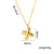 Letter Text Number Titanium Steel 18K Gold Plated Necklaces