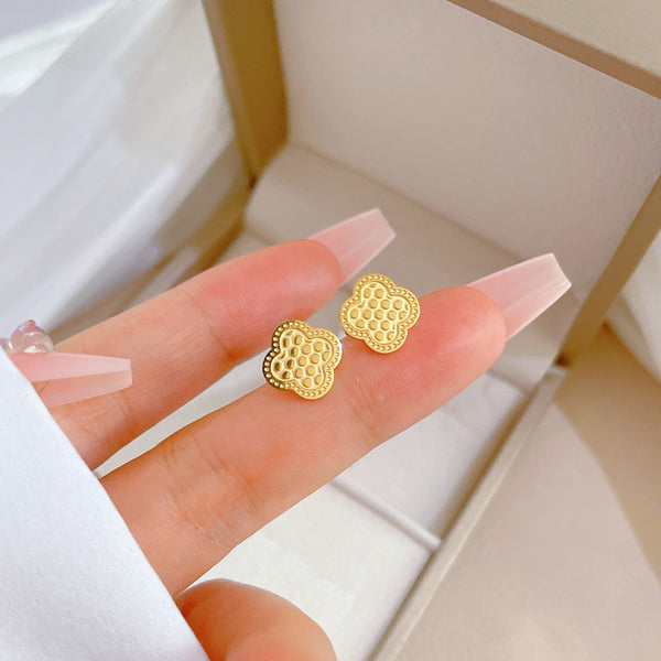 Korean Cosmos Geometric Titanium Steel Electroplating Earrings