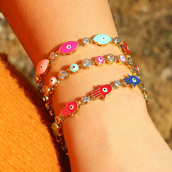 Cute Women Eye Copper Bracelets