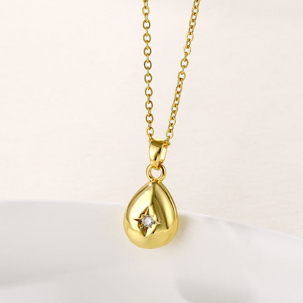 Women Minimalist Geometric Metal Droplet Stainless Steel Electroplating Necklaces