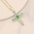 Women Retro Vintage Cross Copper Oil Dripping Pendants