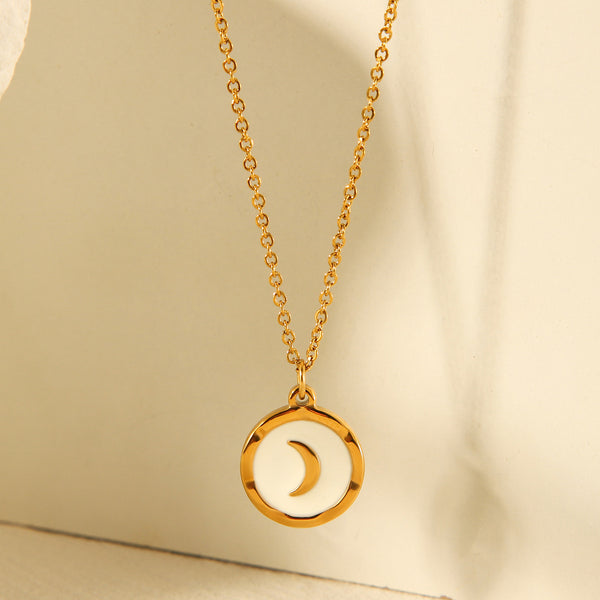 IG Style Shell Moon Geometric Stainless Steel Electroplating Necklaces