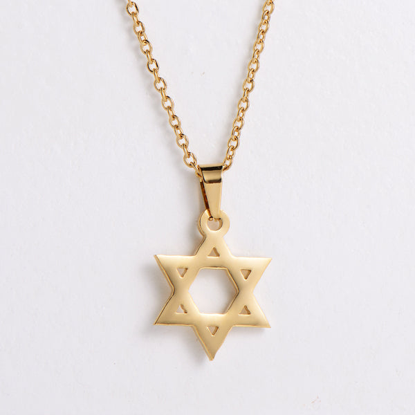 Women Korean Six-Pointed Star Stainless Steel Electroplating Pendants