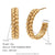 Fashion Wheat Geometric Stainless Steel 18K Gold Plated Earrings