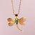 Women Butterfly Zircon Diamond Inlay Necklaces