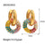 IG Style Rainbow Geometric Stainless Steel 18K Gold Plated Earrings