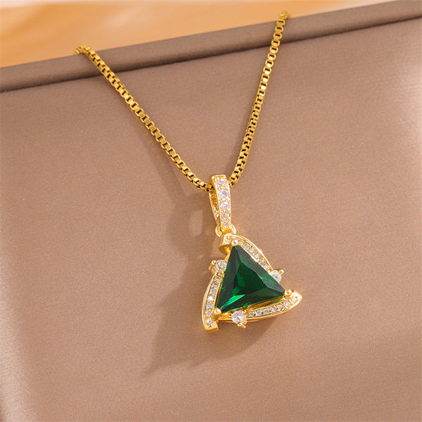 Minimalist Triangle Stainless Steel Electroplating Necklaces