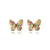 Luxurious Butterfly Chinese Zodiac Animal Copper Diamond Inlay Earrings