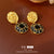 Mid-century Modern Round Geometric Copper Diamond Inlay Earrings