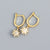 925 Sterling Silver Elegant Flower U-Shape Silver Diamond Inlay Stud Earrings