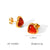 IG Style Heart Geometric Heart Red Agate Electroplating Earrings