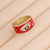 Women Eye Metal Heart Copper Oil Dripping Rings