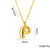 Letter Text Number Titanium Steel 18K Gold Plated Necklaces