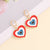 Women Fashion Heart Alloy Oil Dripping Earrings